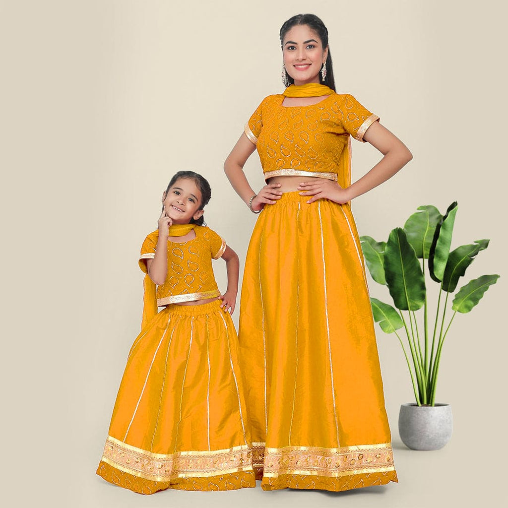 Amber Gota Lehenga-Choli Mom & Daughter Set