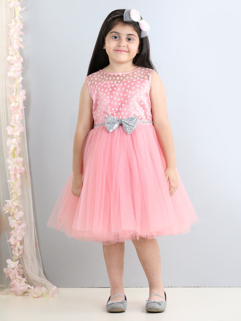 Girls Embellished Party Wear Fit & Flare Dress